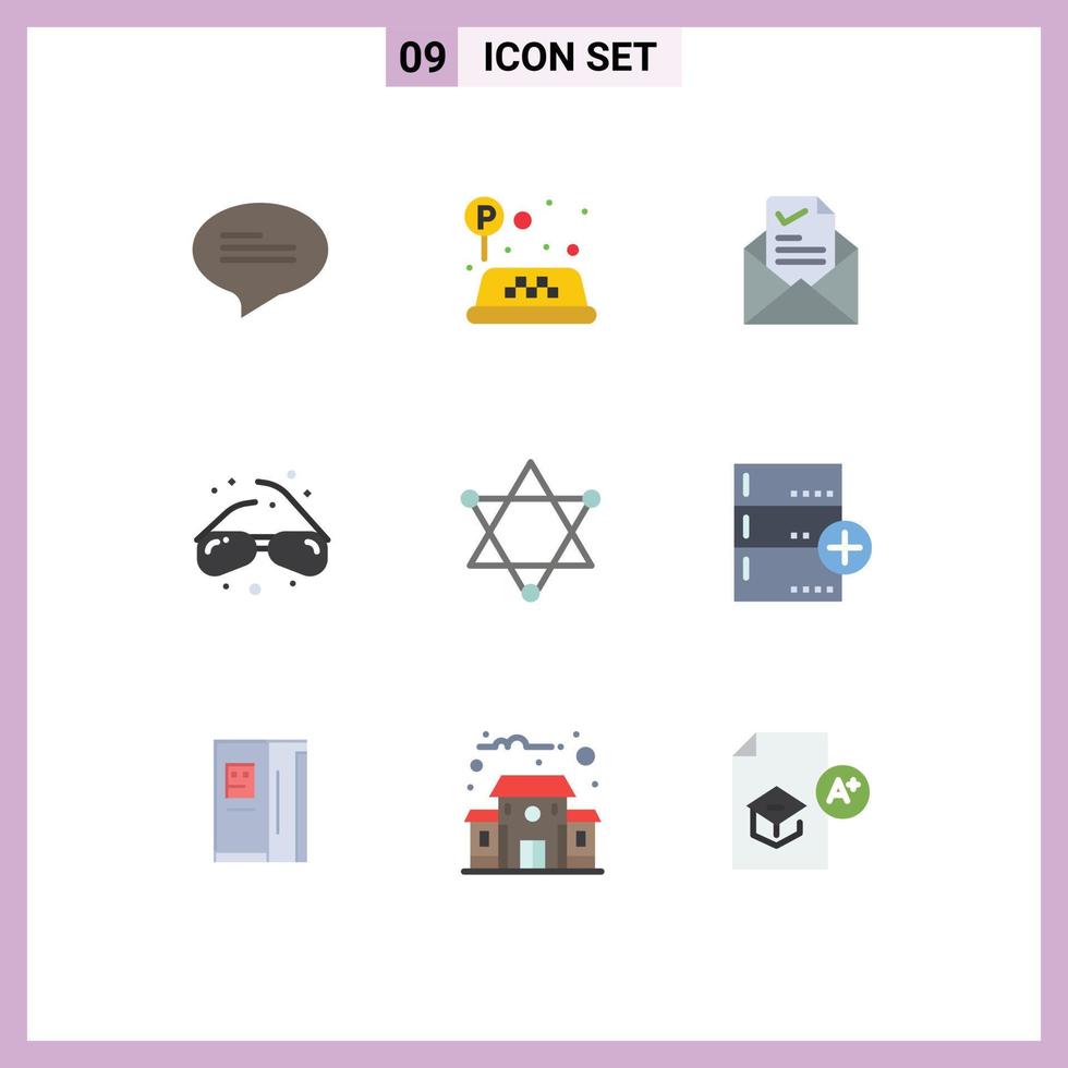 9 Flat Color concept for Websites Mobile and Apps space figure job geek eye glasses Editable Vector Design Elements