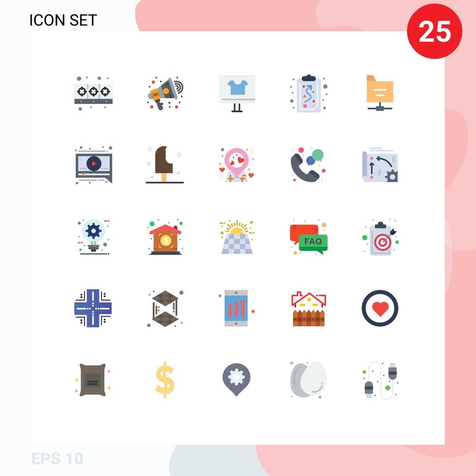 Set of 25 Modern UI Icons Symbols Signs for files strategy apparel path e Editable Vector Design Elements
