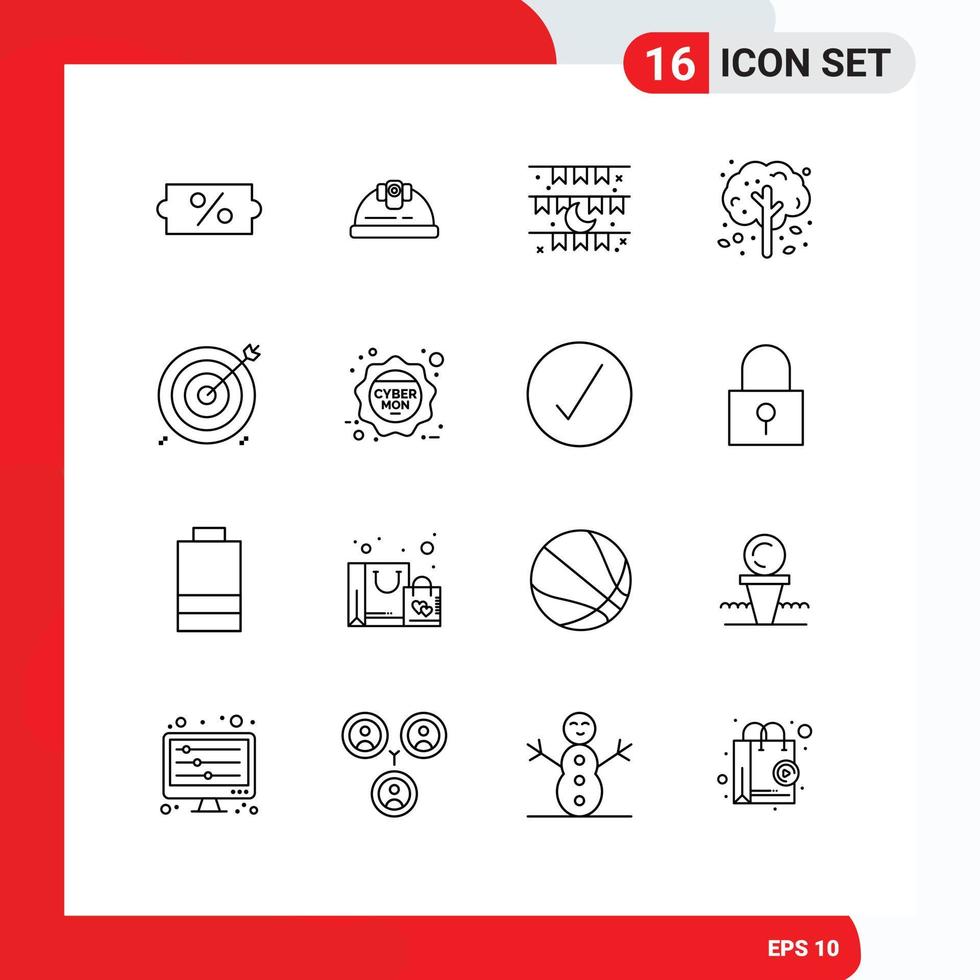 16 Thematic Vector Outlines and Editable Symbols of business tree flag thanksgiving apple Editable Vector Design Elements