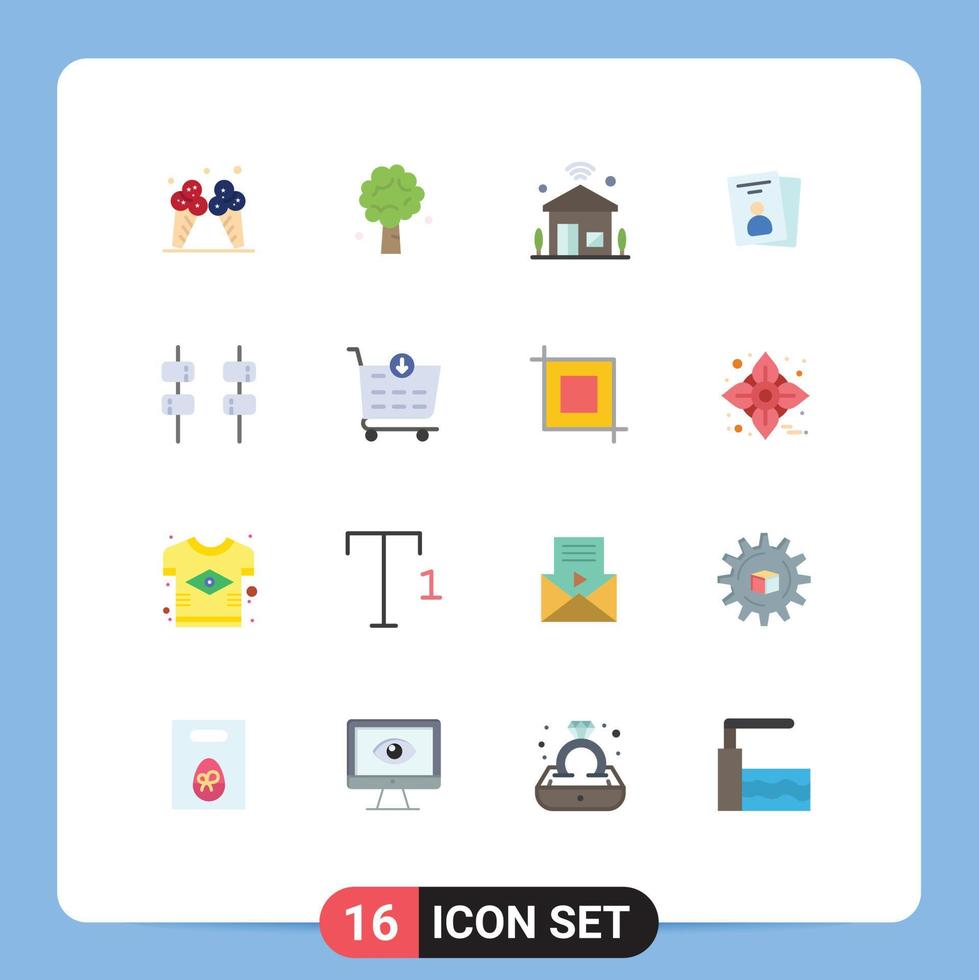 16 Universal Flat Colors Set for Web and Mobile Applications pass card spring id iot Editable Pack of Creative Vector Design Elements