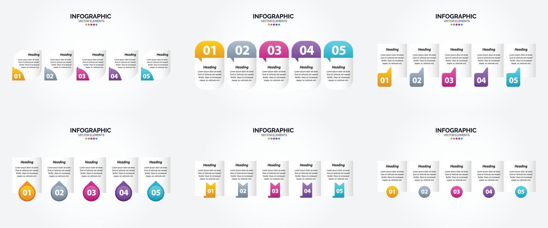 este conjunto de ilustraciones vectoriales es perfecto para crear infografías para publicidad. folletos volantes y revistas. vector