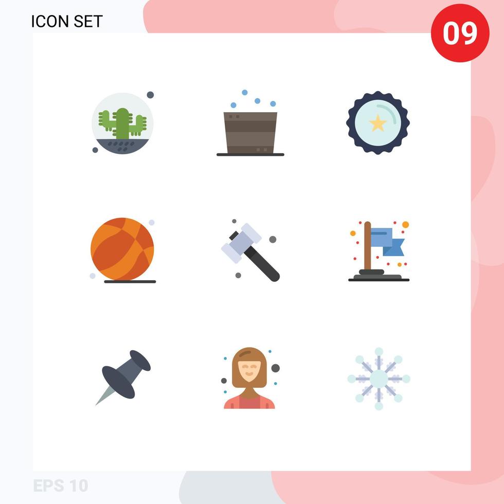 Universal Icon Symbols Group of 9 Modern Flat Colors of construction father spa dad shop Editable Vector Design Elements