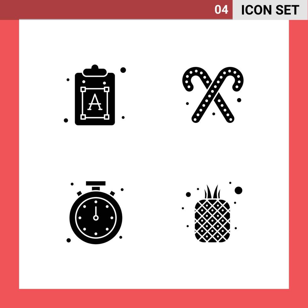 Editable Vector Line Pack of Simple Solid Glyphs of creative alert text food mobile Editable Vector Design Elements
