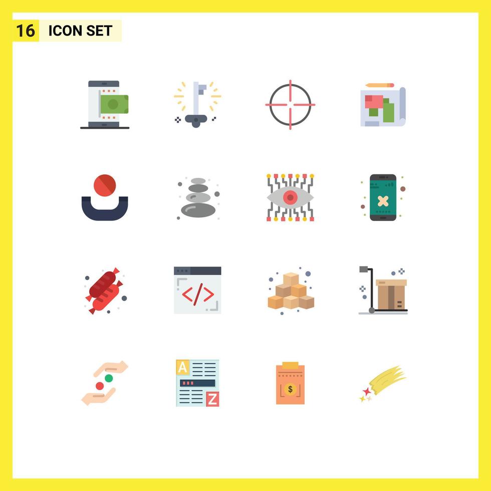 16 Creative Icons Modern Signs and Symbols of call building success blueprint sport Editable Pack of Creative Vector Design Elements