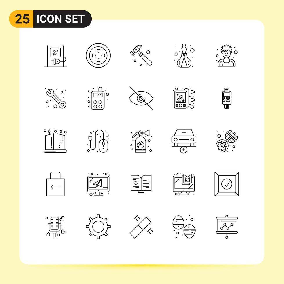 25 Creative Icons Modern Signs and Symbols of sportsman exerciser construction athlete spa Editable Vector Design Elements