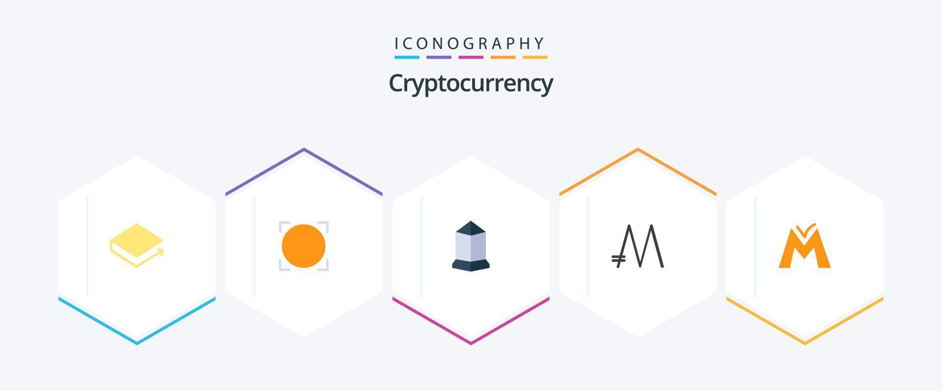 Cryptocurrency 25 Flat icon pack including coin. crypto currency. lisk. crypto. mona coin vector