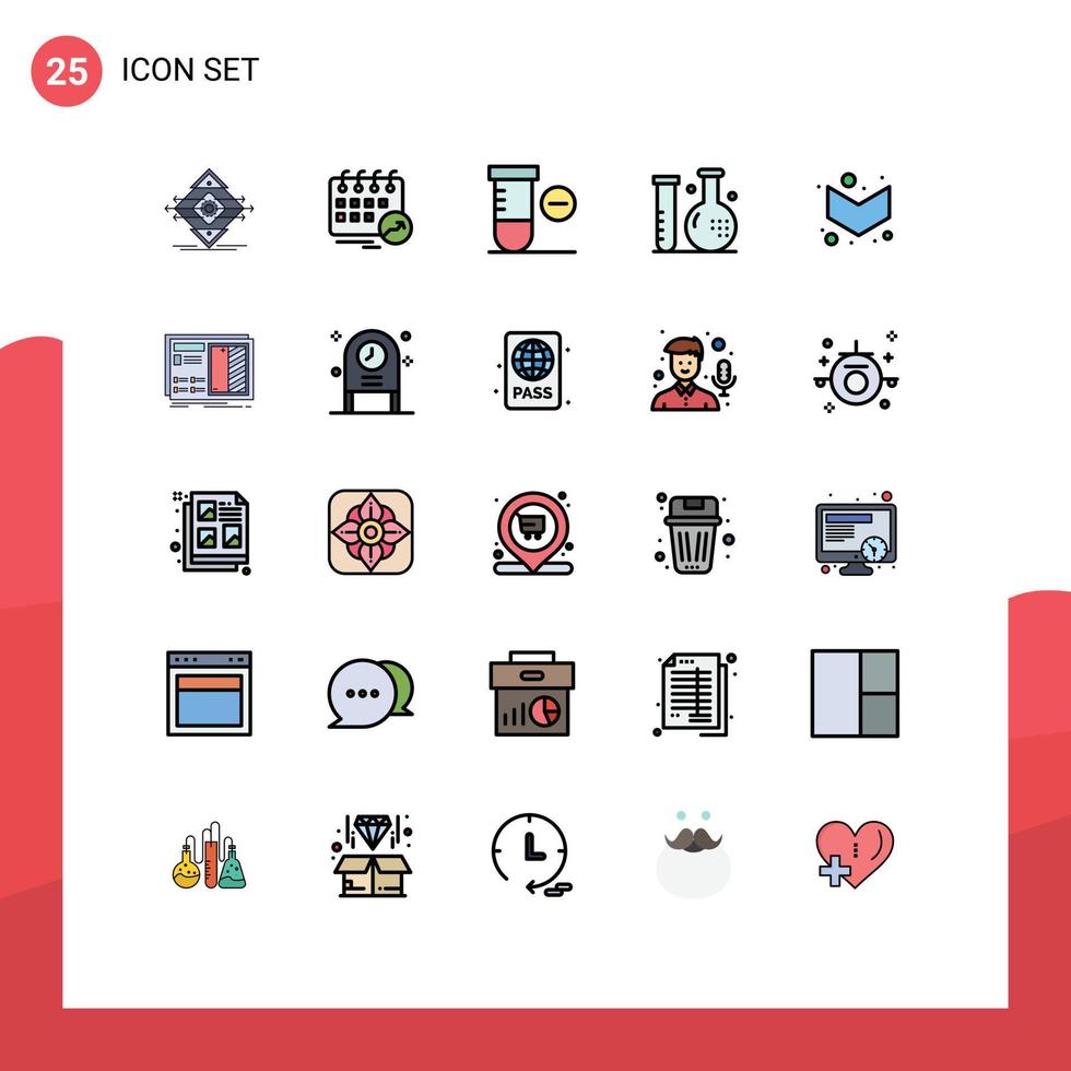 paquete de iconos de vector de stock de 25 signos y símbolos de línea para elementos de diseño de vector editables de espacio de fitness de horario de formulario de medicina