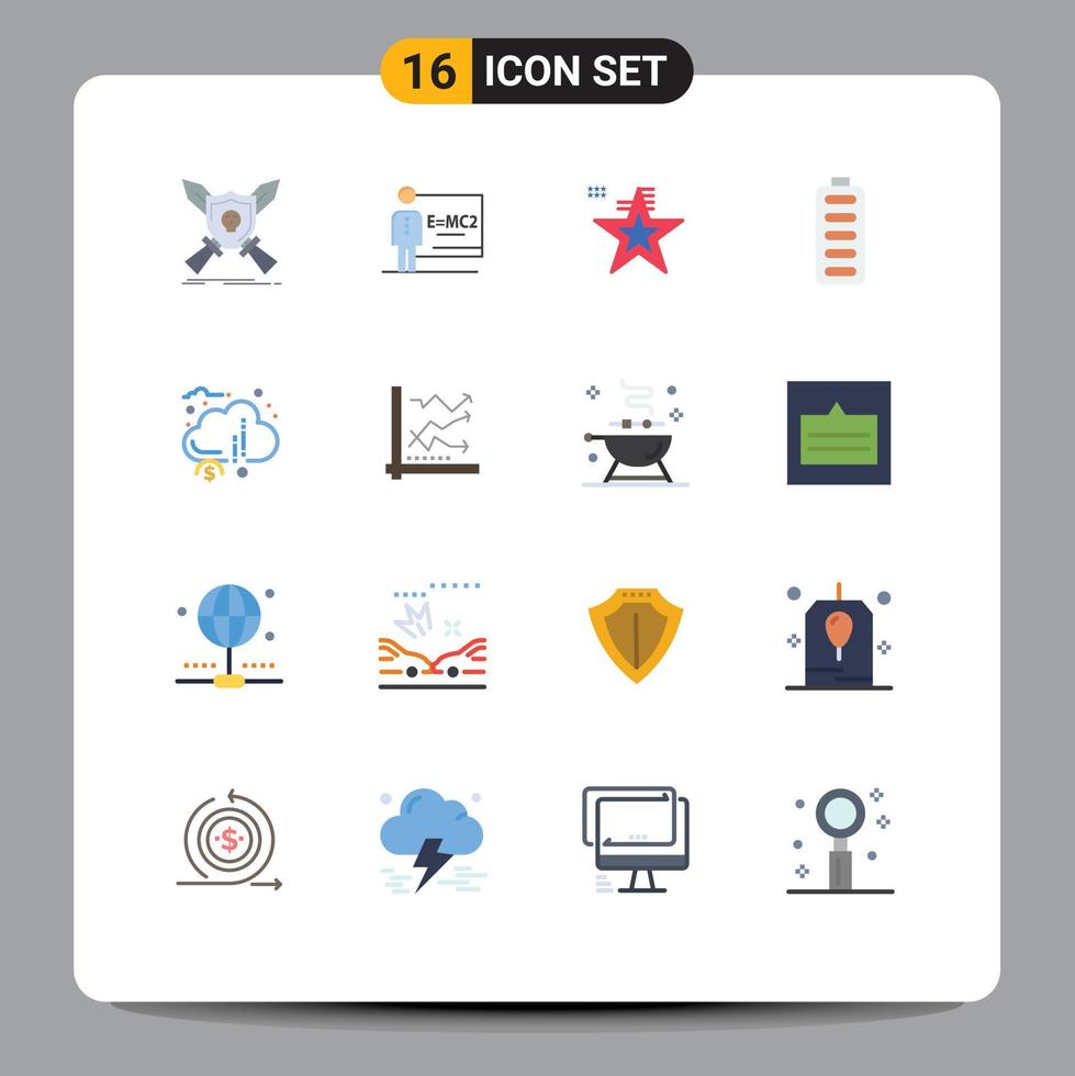 16 Creative Icons Modern Signs and Symbols of crowd funding charging room battery usa Editable Pack of Creative Vector Design Elements