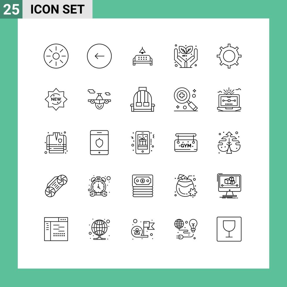 Set of 25 Commercial Lines pack for basic investment stop eco home Editable Vector Design Elements