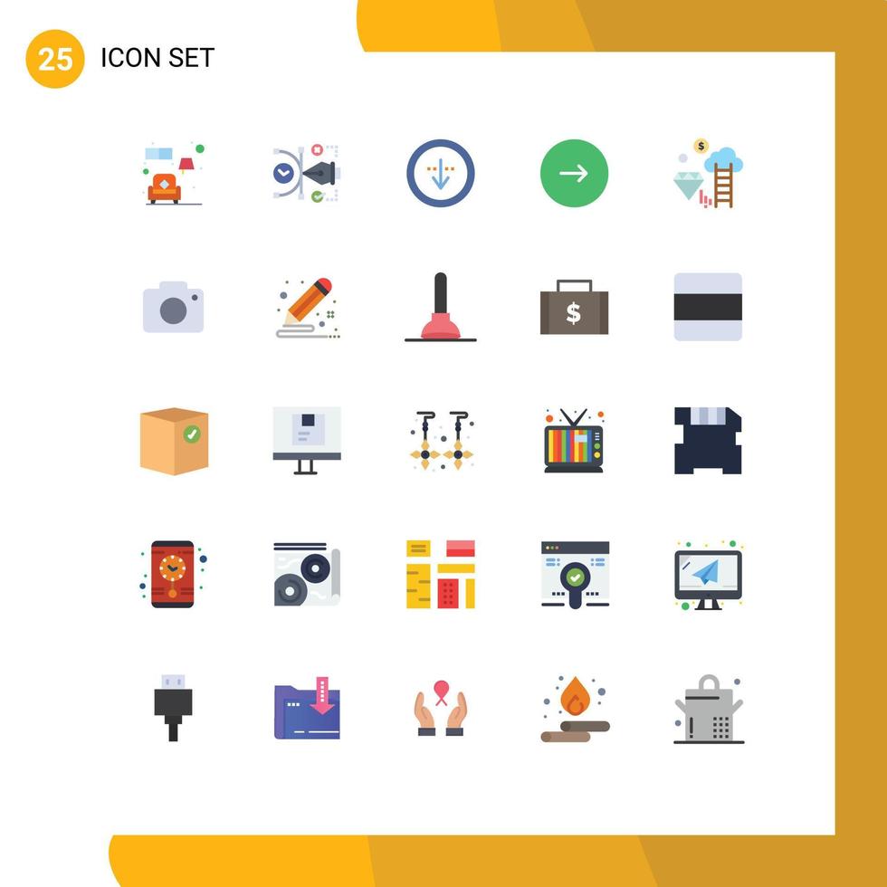 25 Universal Flat Color Signs Symbols of music forward editable control import Editable Vector Design Elements