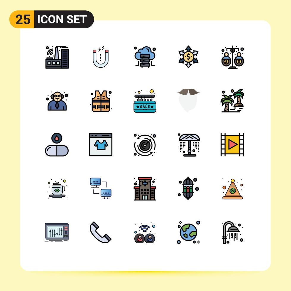 25 Creative Icons Modern Signs and Symbols of income fund hosting equity arrow Editable Vector Design Elements