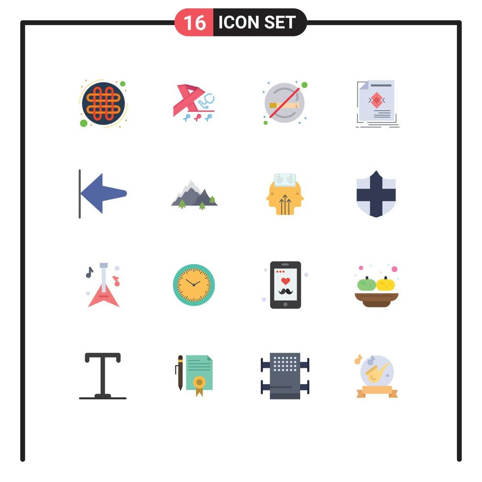 Modern Set of 16 Flat Colors and symbols such as arrow magazine healthcare leaflet ad Editable Pack of Creative Vector Design Elements
