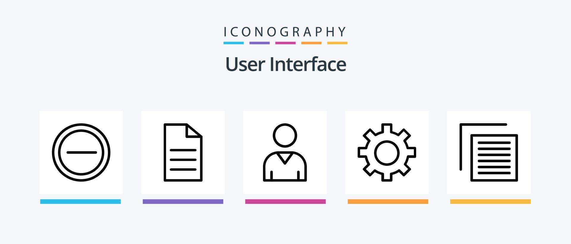 User Interface Line 5 Icon Pack Including . line. user. interface. interface. Creative Icons Design vector