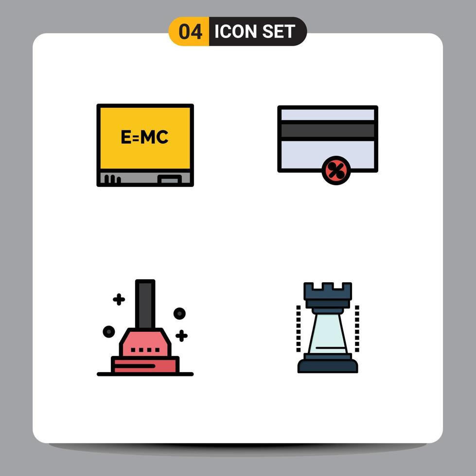Universal Icon Symbols Group of 4 Modern Filledline Flat Colors of board bathroom finance percent games Editable Vector Design Elements