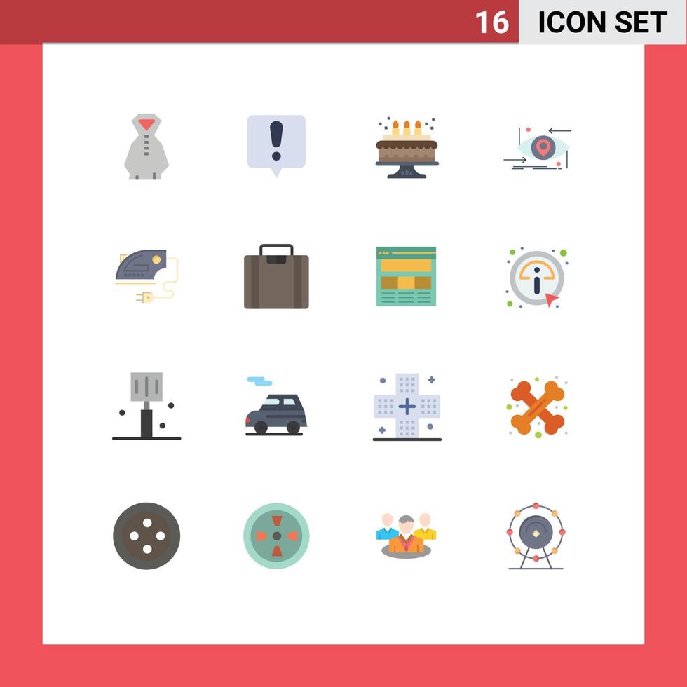 Modern Set of 16 Flat Colors and symbols such as machine home candle electric science Editable Pack of Creative Vector Design Elements
