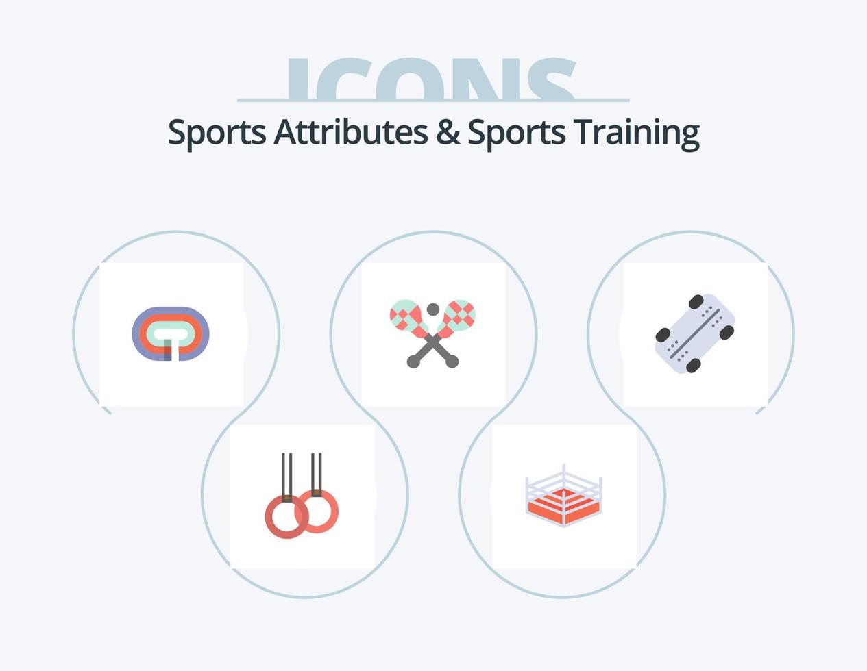 Sports Atributes And Sports Training Flat Icon Pack 5 Icon Design. . skateboard. surface. skate. stick vector