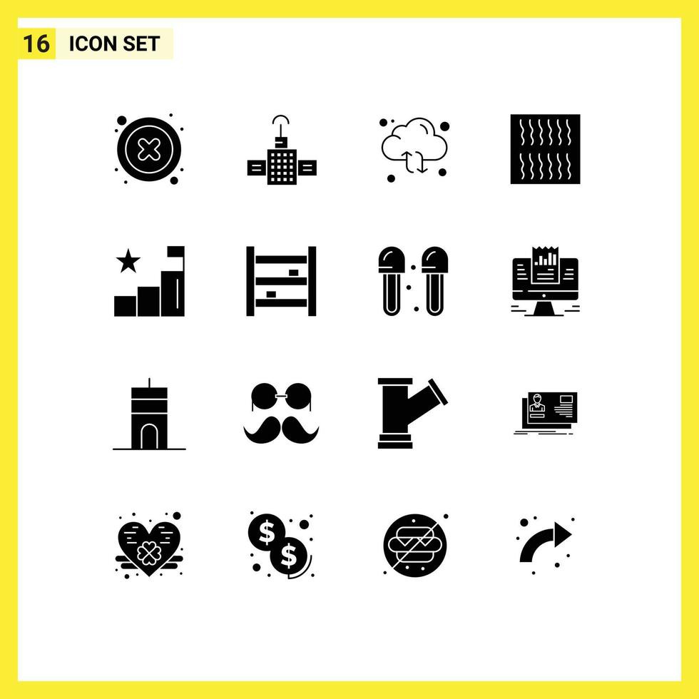 16 Universal Solid Glyphs Set for Web and Mobile Applications graph analysis refresh reignite food Editable Vector Design Elements