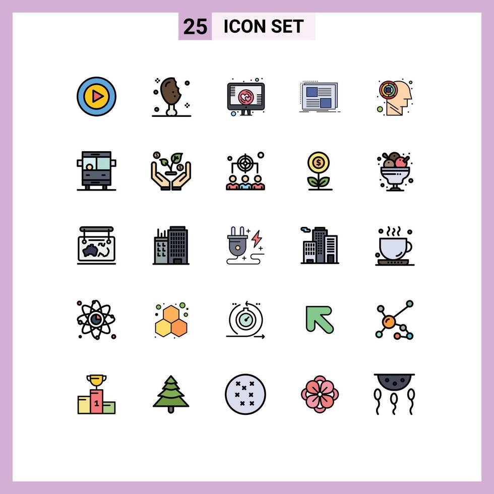 Stock Vector Icon Pack of 25 Line Signs and Symbols for maze text romance page design Editable Vector Design Elements