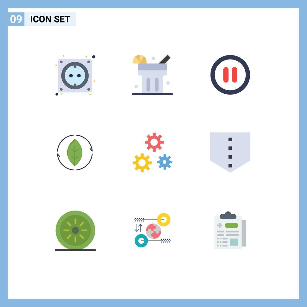 9 Creative Icons Modern Signs and Symbols of service gears pause configuration source Editable Vector Design Elements