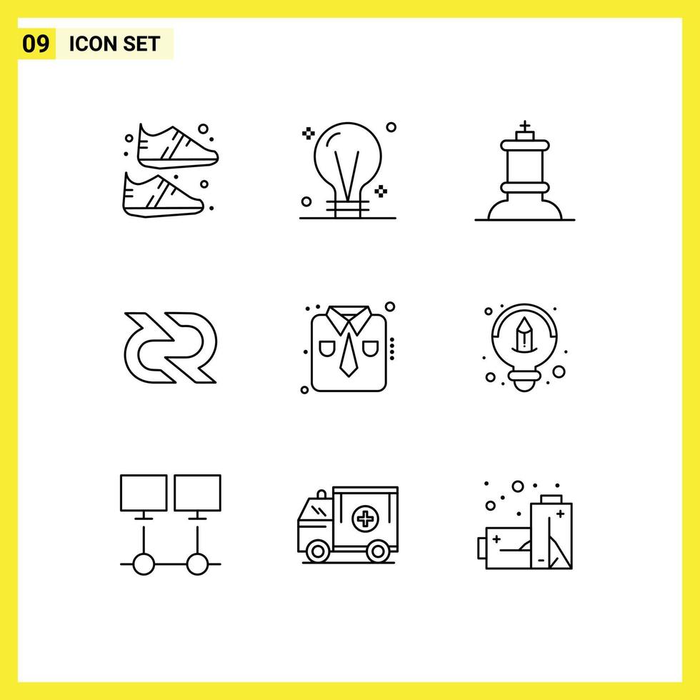 Set of 9 Vector Outlines on Grid for clothes cryptocurrency idea coin decreed Editable Vector Design Elements