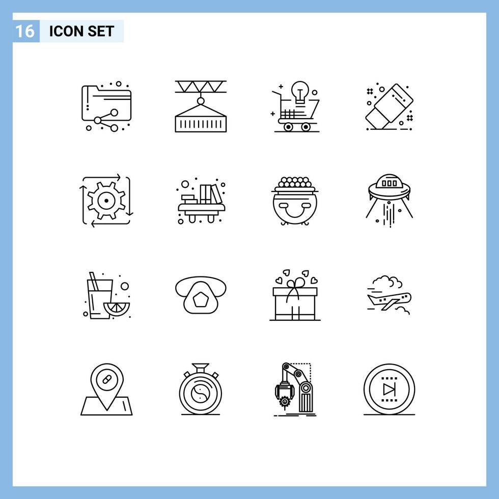 16 Creative Icons Modern Signs and Symbols of tool eraser shipping services draw idea Editable Vector Design Elements
