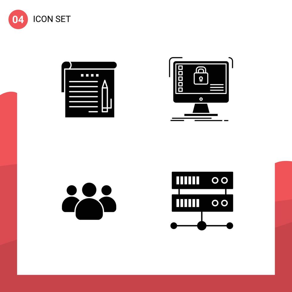 Universal Icon Symbols Group of Modern Solid Glyphs of student friends education safe users Editable Vector Design Elements