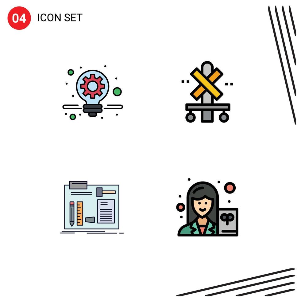 4 Creative Icons Modern Signs and Symbols of business diy cross train workshop Editable Vector Design Elements