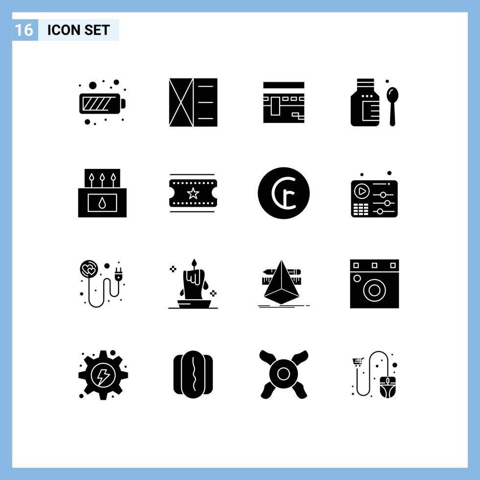 16 Creative Icons Modern Signs and Symbols of camp medical kaaba hospital religion Editable Vector Design Elements