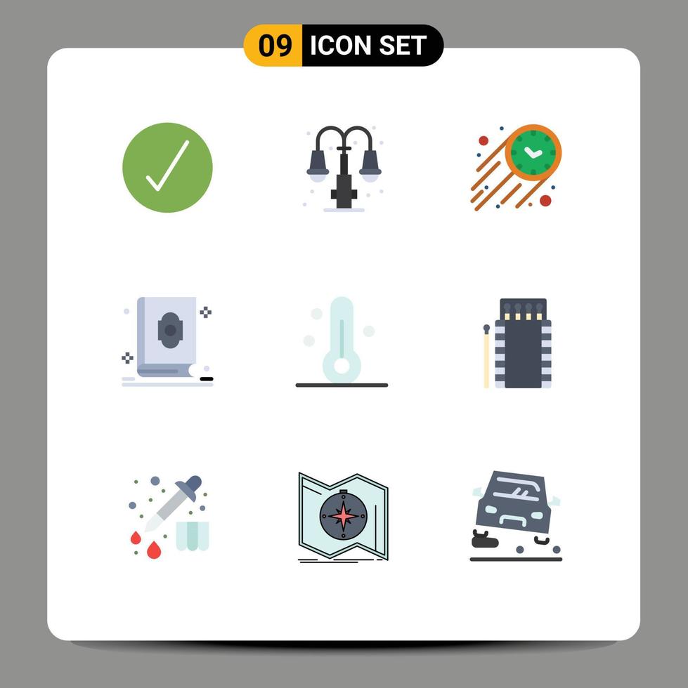 9 Thematic Vector Flat Colors and Editable Symbols of nature muslim fast holy quran Editable Vector Design Elements