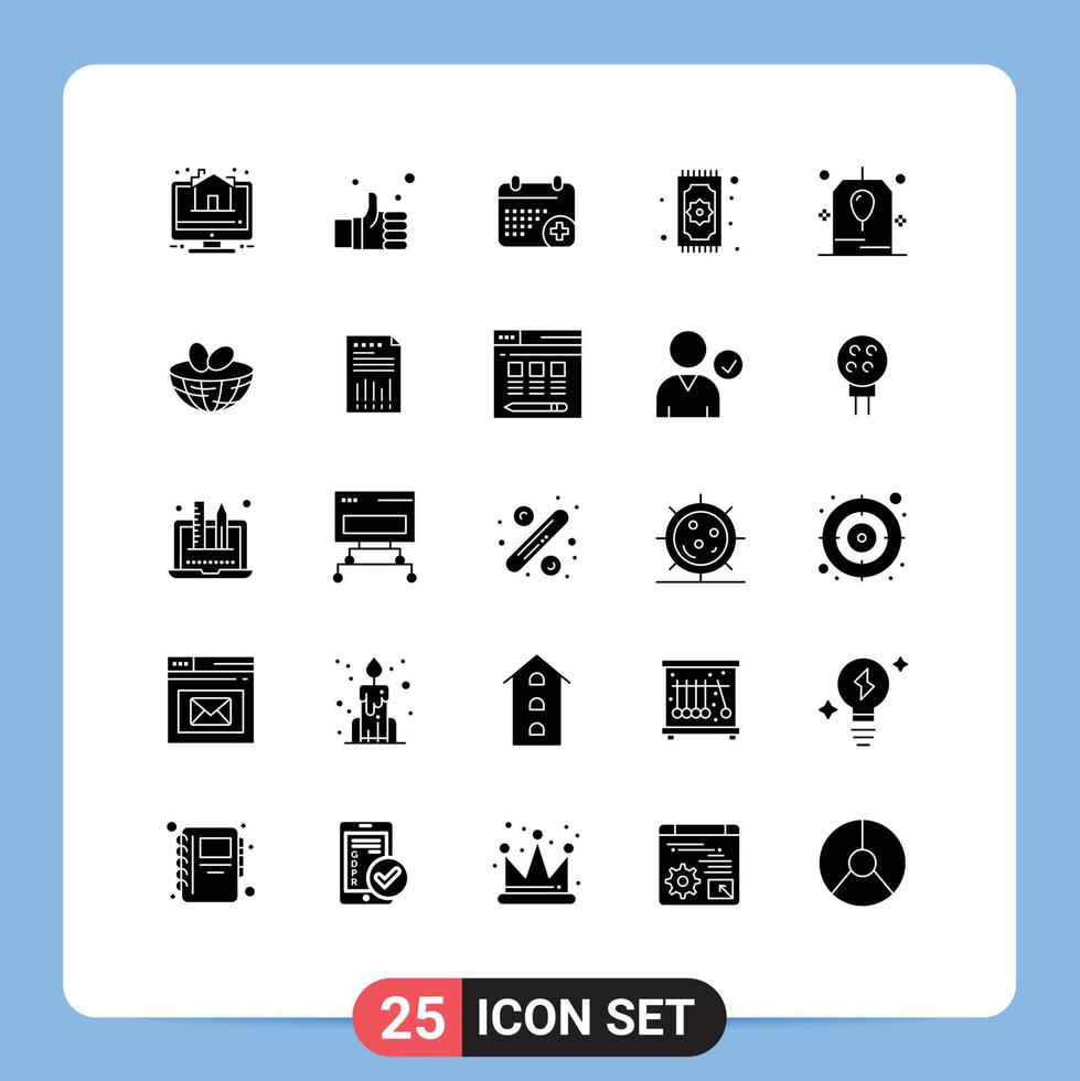 Universal Icon Symbols Group of 25 Modern Solid Glyphs of eid namaz solution pray day Editable Vector Design Elements