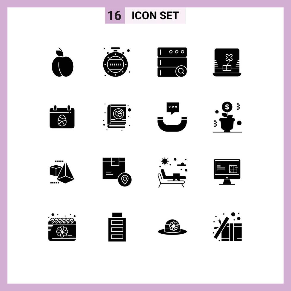 Stock Vector Icon Pack of 16 Line Signs and Symbols for love day server easter calender Editable Vector Design Elements