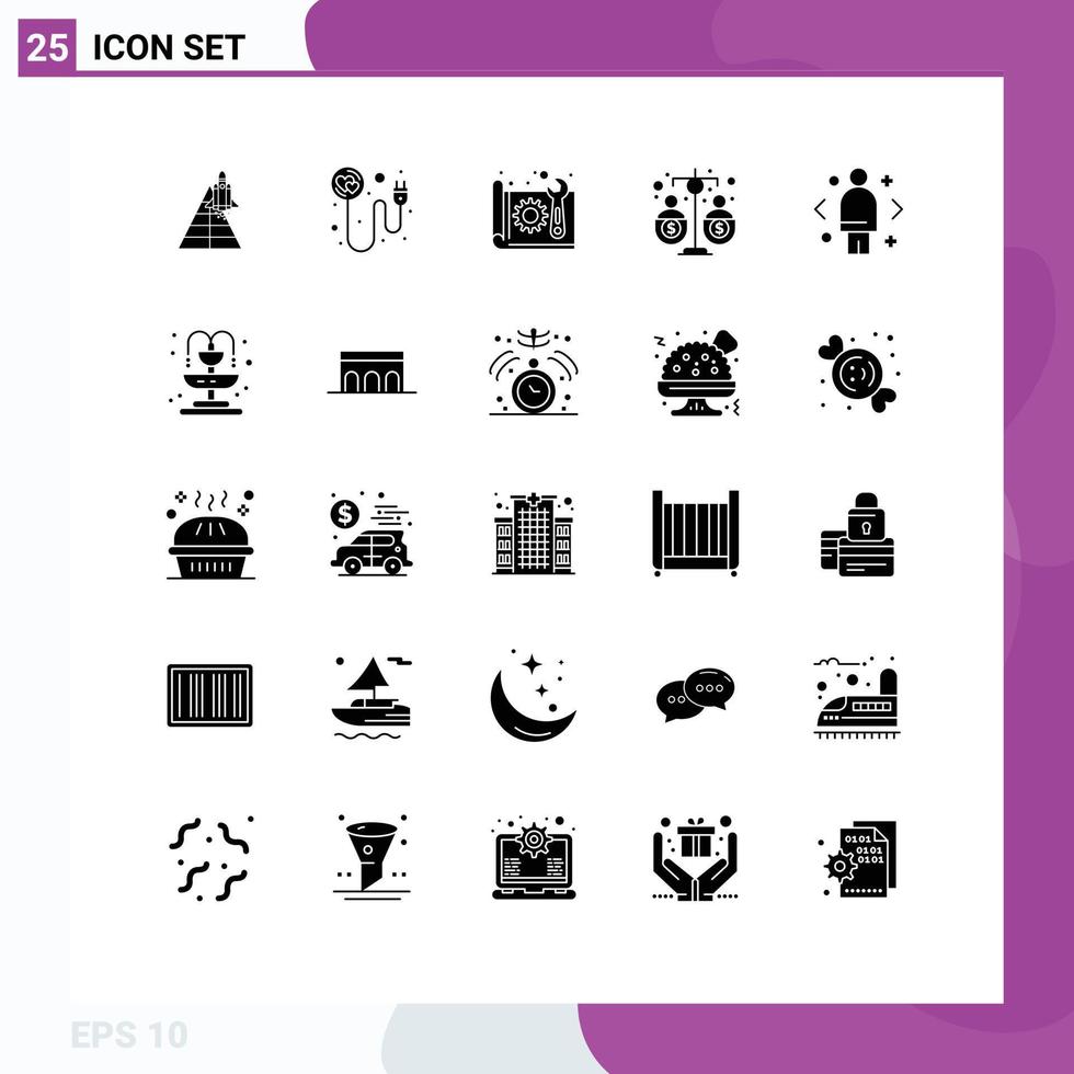 25 Creative Icons Modern Signs and Symbols of funding equity romance budget paper Editable Vector Design Elements