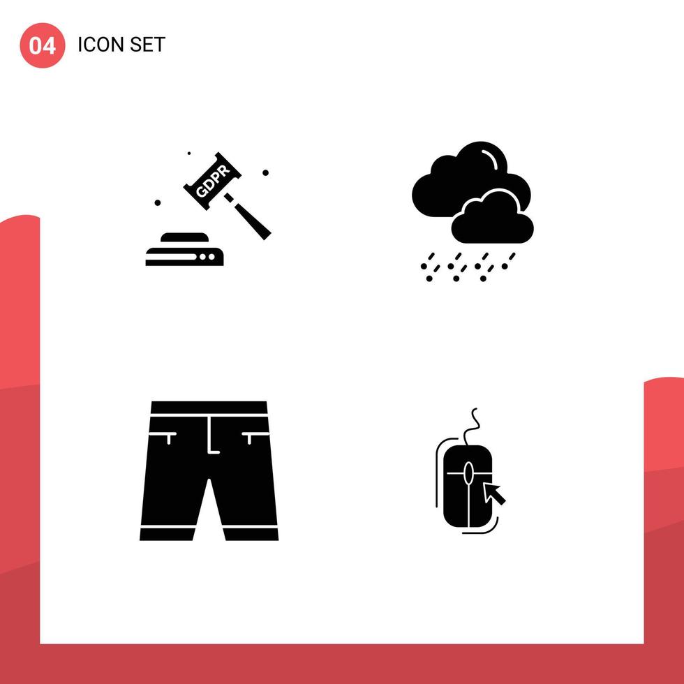 Universal Solid Glyphs Set for Web and Mobile Applications enforcement clothe law weather dress Editable Vector Design Elements