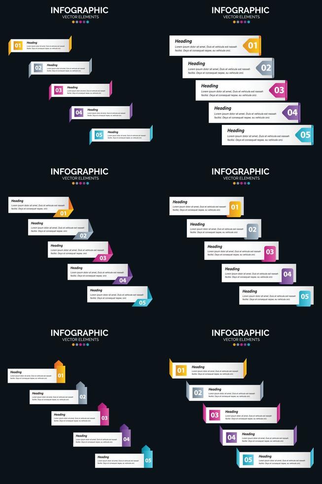 cree presentaciones atractivas con nuestro paquete de infografías vectoriales 6 vector