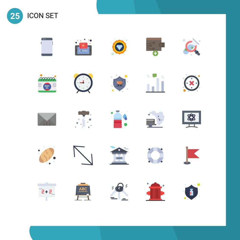 conjunto de 25 iconos de interfaz de usuario modernos signos de símbolos para elementos de diseño de vector editables de valor de placa móvil de negocio de billetera