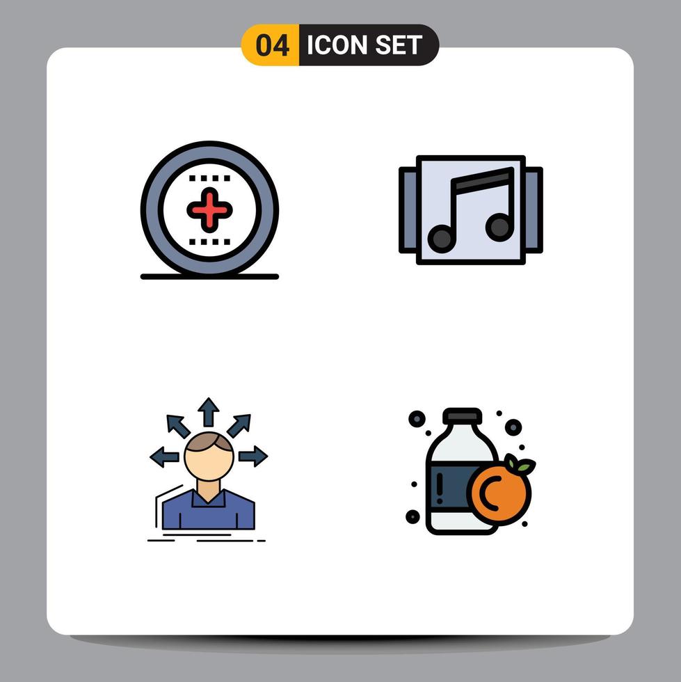 Stock Vector Icon Pack of 4 Line Signs and Symbols for element conversion ux music options Editable Vector Design Elements