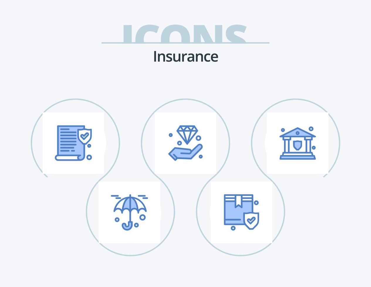 Insurance Blue Icon Pack 5 Icon Design. security. bank. paper. invest. hold vector