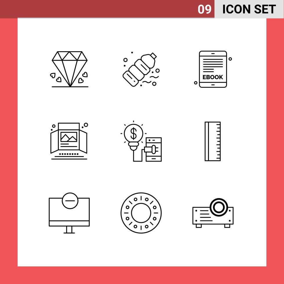 9 Thematic Vector Outlines and Editable Symbols of creative print ad waste print ad Editable Vector Design Elements
