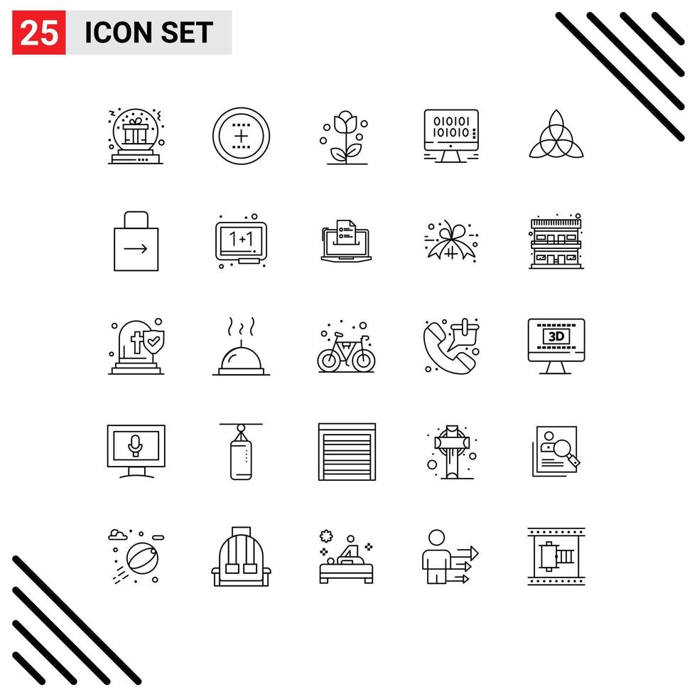 Pack of 25 creative Lines of management data plus spring flower Editable Vector Design Elements