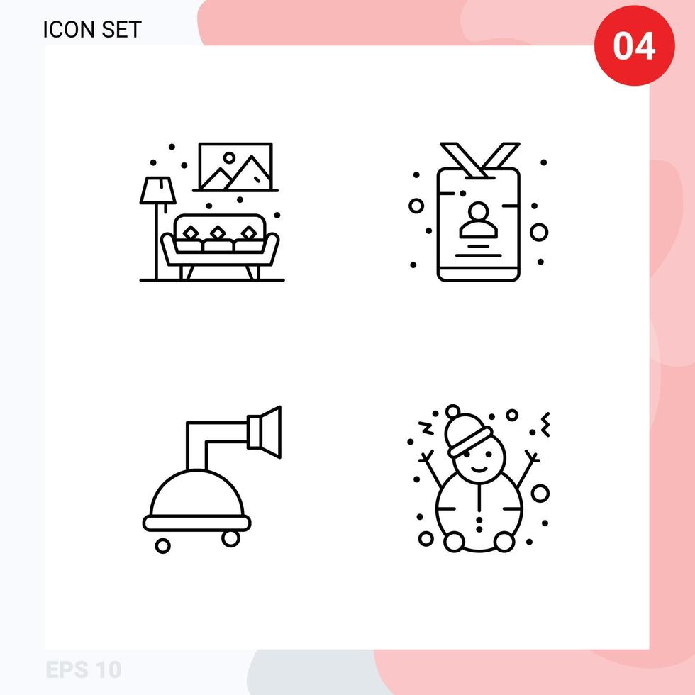 4 Line concept for Websites Mobile and Apps home bathroom image journalist shower Editable Vector Design Elements