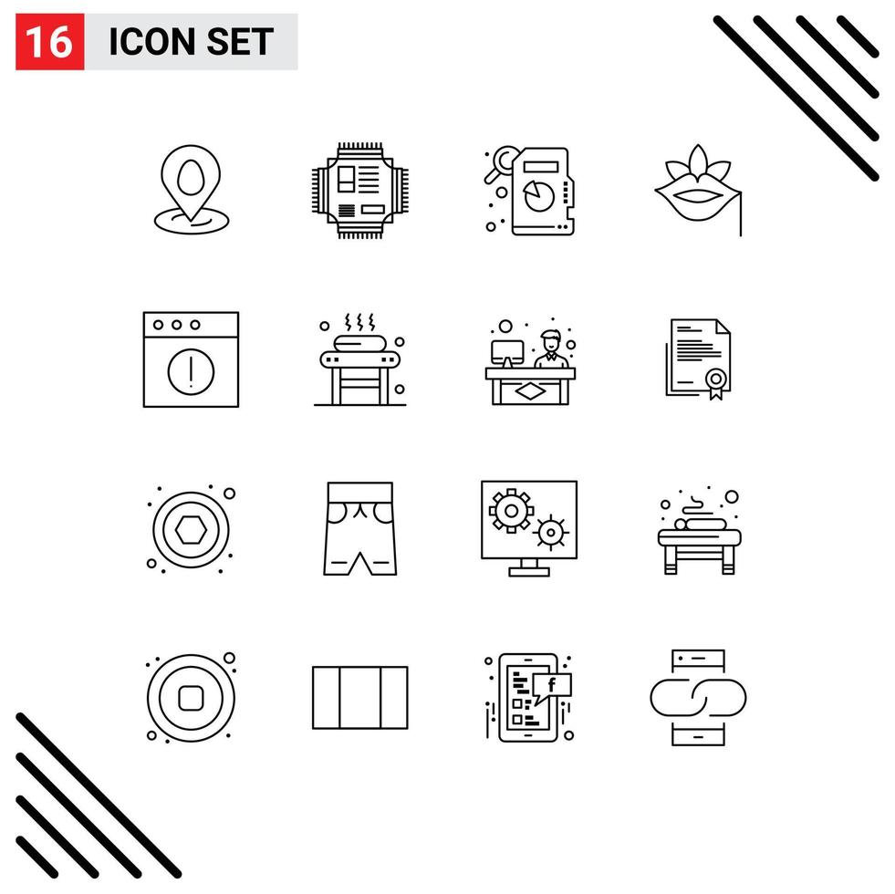 Pack of 16 Modern Outlines Signs and Symbols for Web Print Media such as app spring technology rose flower Editable Vector Design Elements