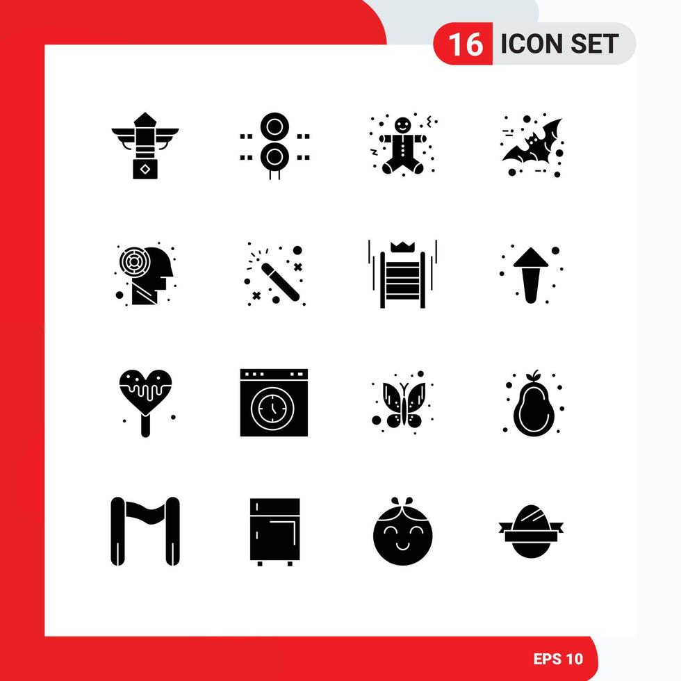 Set of 16 Modern UI Icons Symbols Signs for labyrinth halloween transportation bird holidays Editable Vector Design Elements