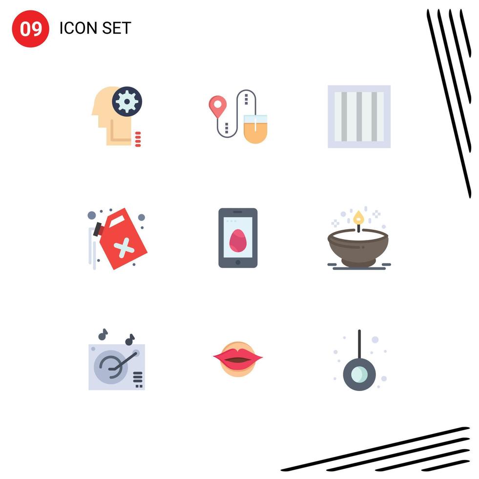 9 Creative Icons Modern Signs and Symbols of cell mobile criminal waste gas Editable Vector Design Elements