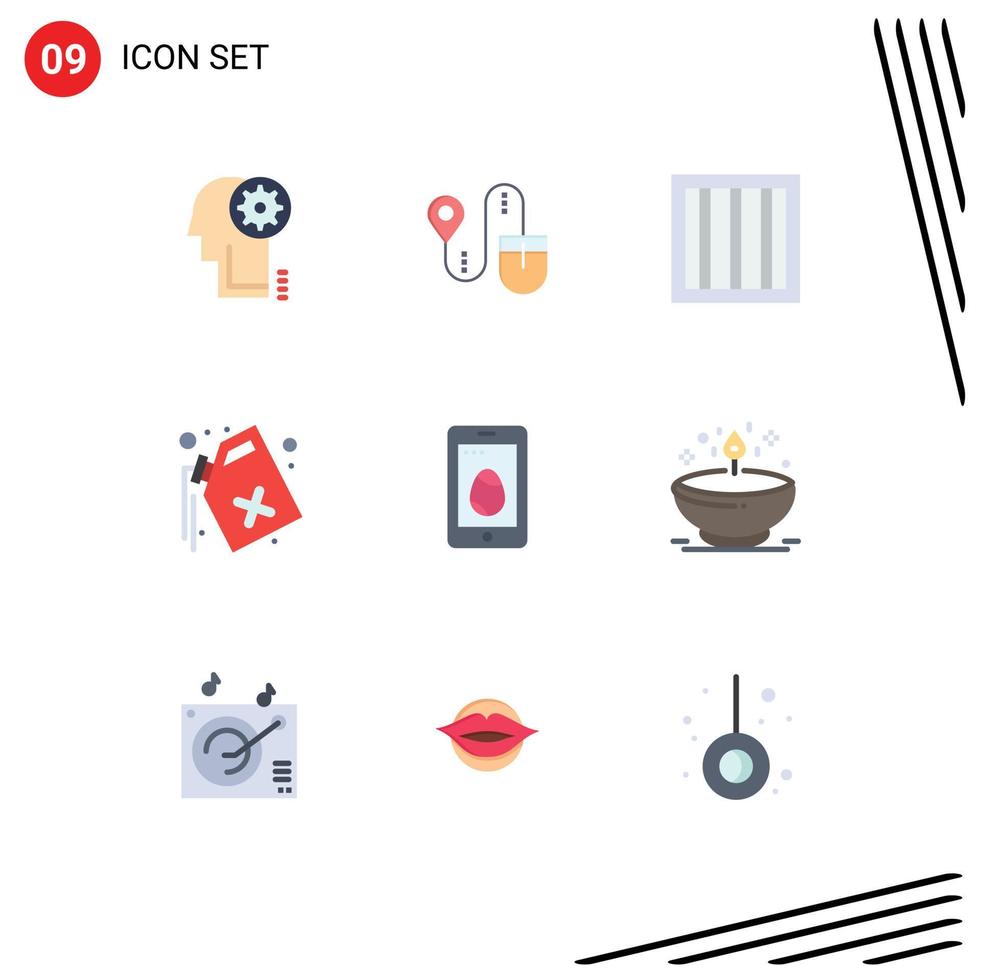 9 iconos creativos signos y símbolos modernos de elementos de diseño de vectores editables de gas residual criminal móvil celular