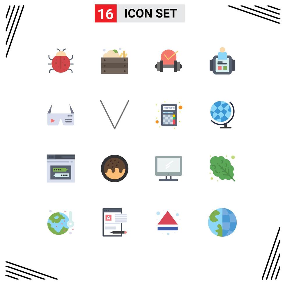 16 Thematic Vector Flat Colors and Editable Symbols of technology man nature hand watch dumb Editable Pack of Creative Vector Design Elements