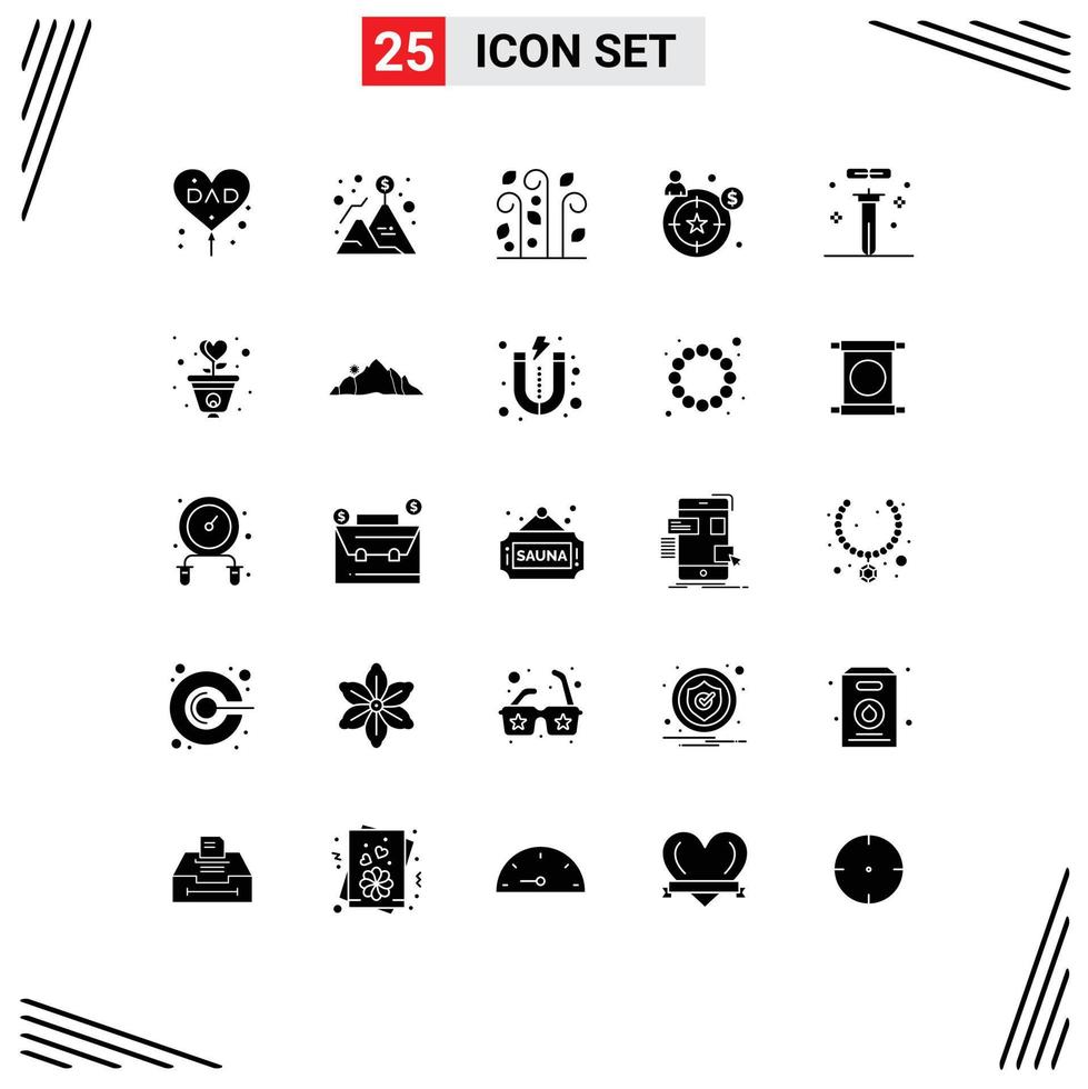 Universal Icon Symbols Group of 25 Modern Solid Glyphs of biology customer success buyer persona thanksgiving Editable Vector Design Elements