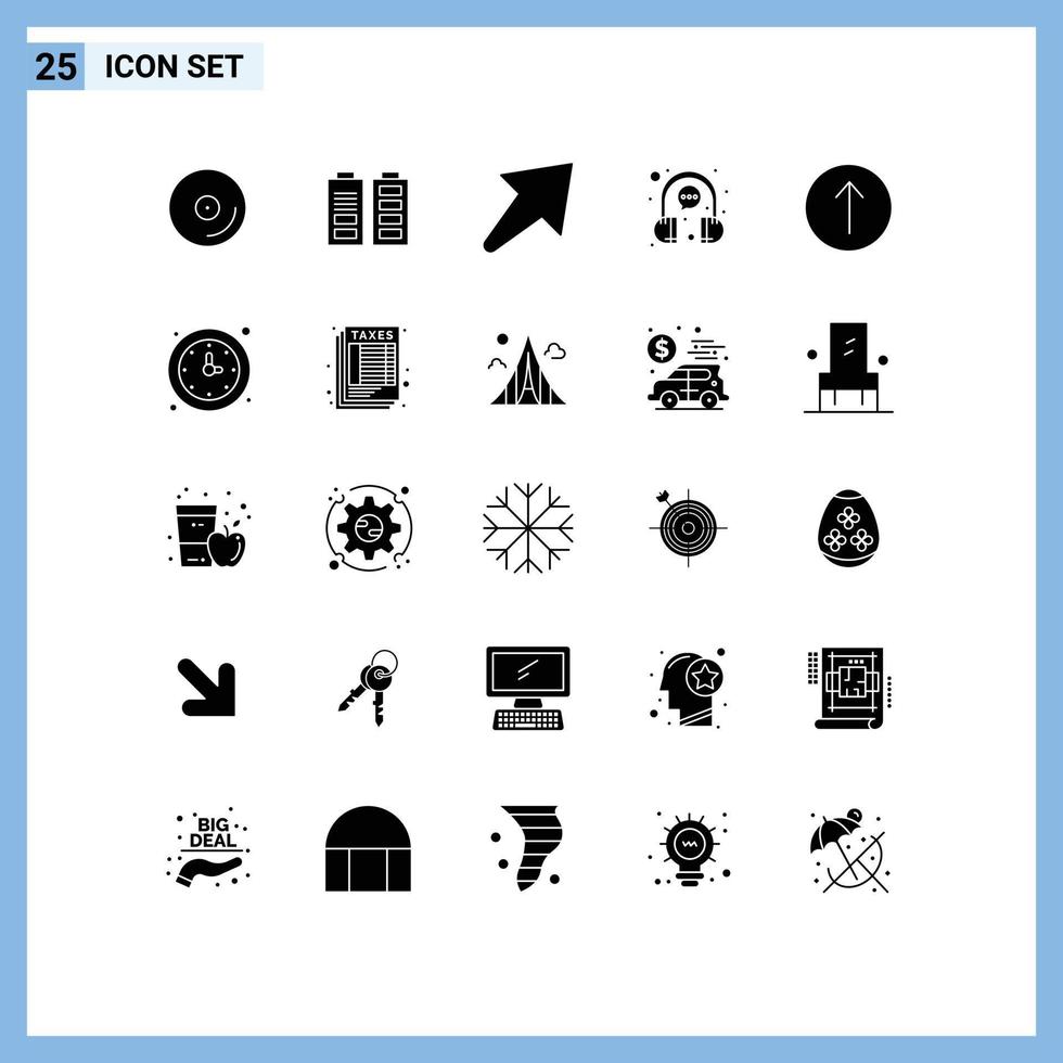 25 iconos creativos signos y símbolos modernos de símbolos flecha representativa chat de auriculares elementos de diseño vectorial editables vector