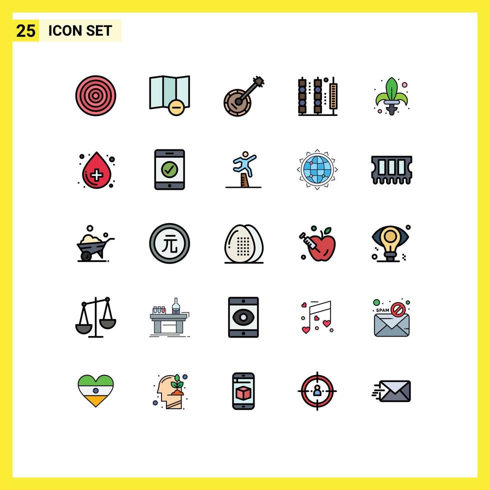 Stock Vector Icon Pack of 25 Line Signs and Symbols for gras stick instrument meat food Editable Vector Design Elements