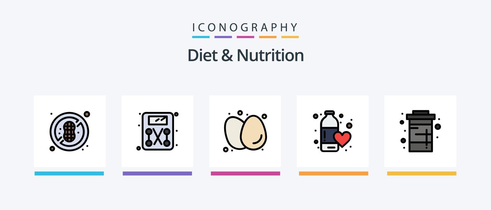 Diet And Nutrition Line Filled 5 Icon Pack Including . tea. healthy. diet. nutrition. Creative Icons Design vector