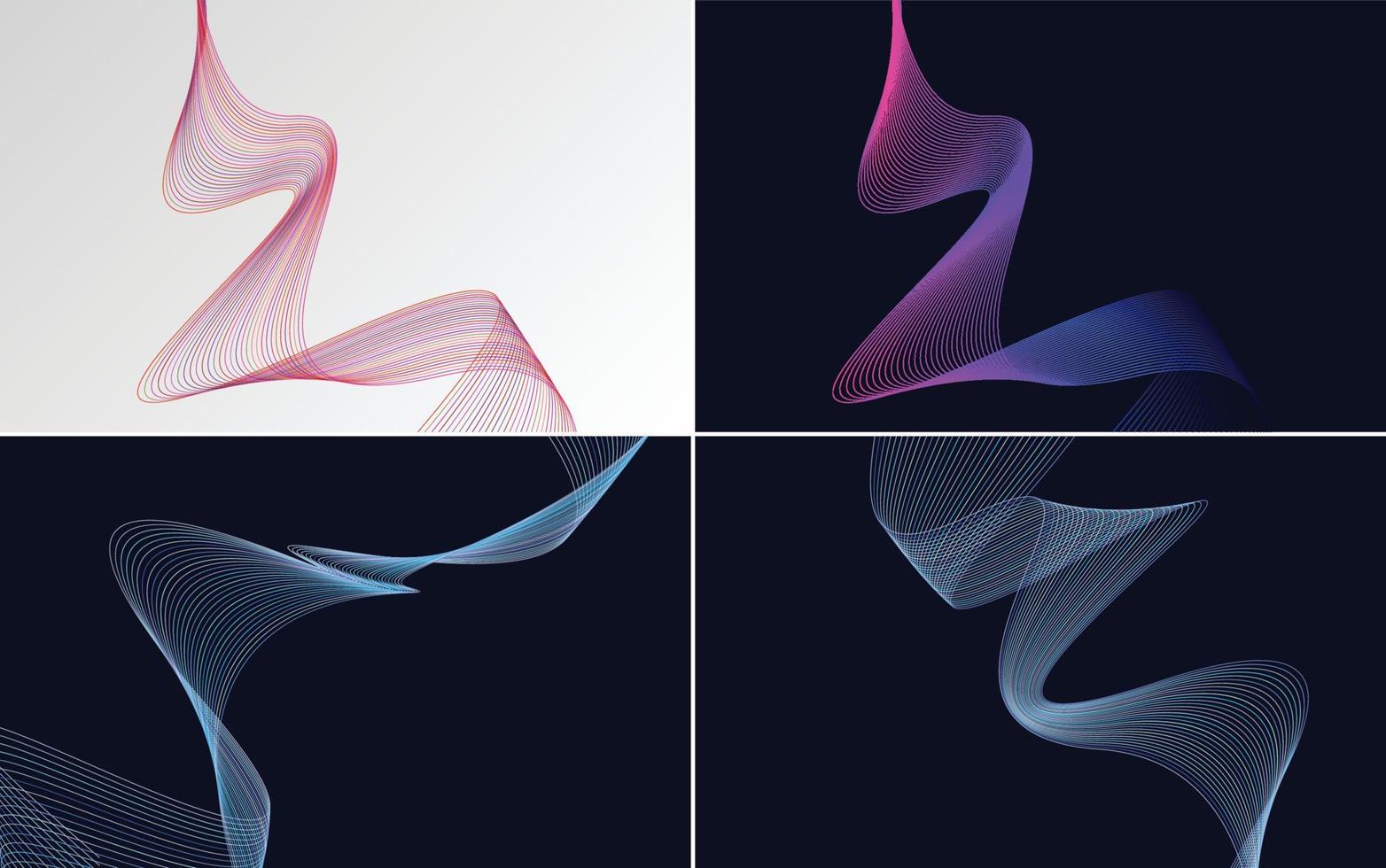 Add a modern touch to your presentation with this wave curve abstract vector background pack
